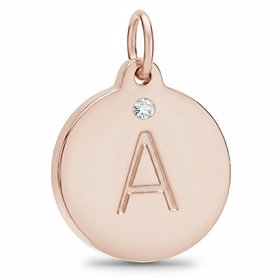 "A" Alphabet Charm with Diamond