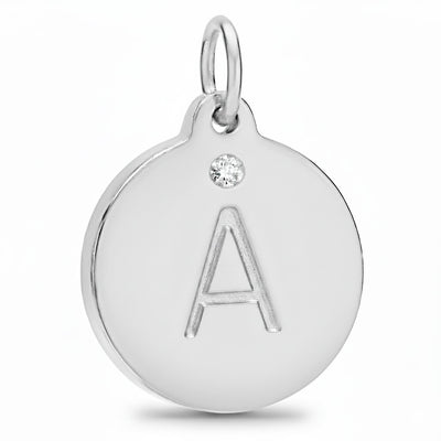 "A" Alphabet Charm with Diamond