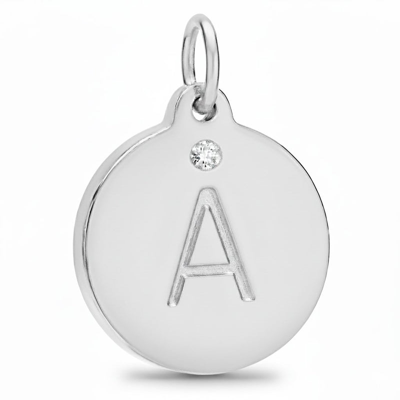 "A" Alphabet Charm with Diamond