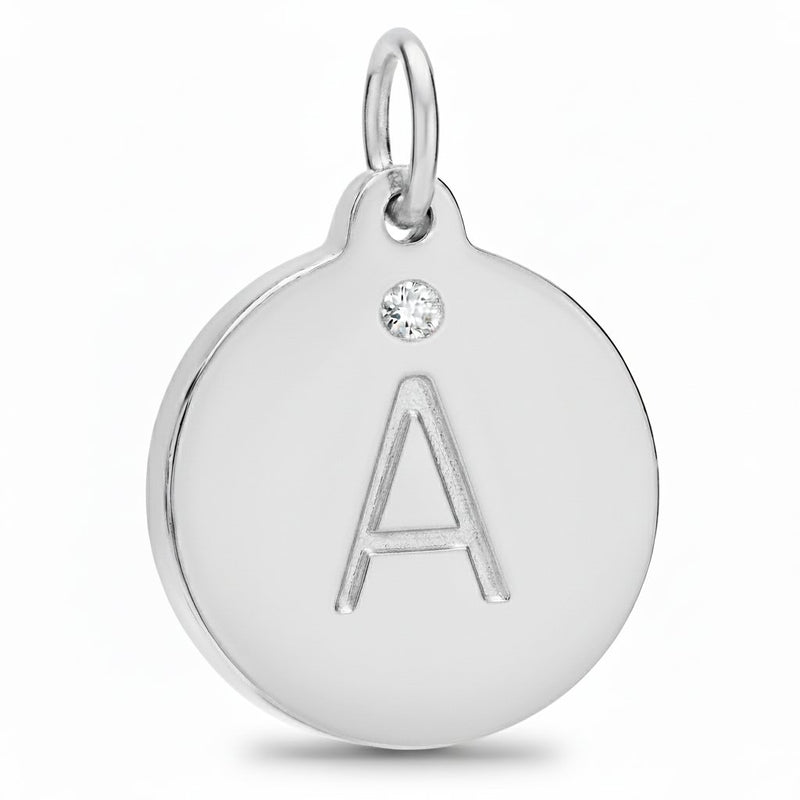 "A" Alphabet Charm with Diamond
