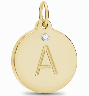 "A" Alphabet Charm with Diamond