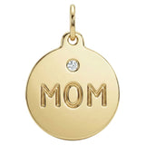 Mom Disk Charm With Diamond