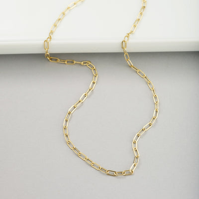 Helen Ficalora 14k Yellow Gold Oval Link Paperclip Chain Necklace