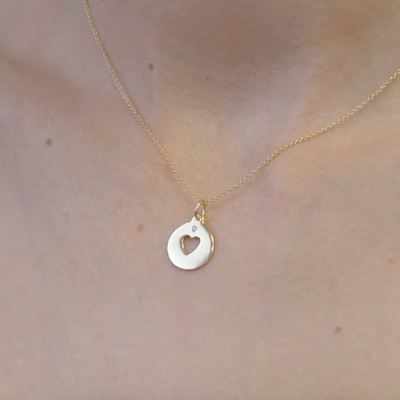 Helen Ficalora Heart Cutout Charm With Diamond Charm Video on Model