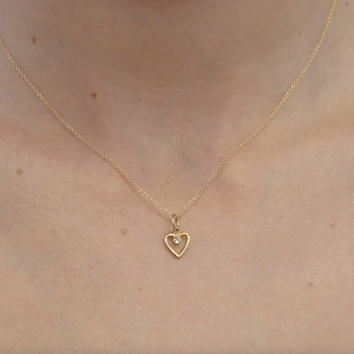  Helen Ficalora 14k Gold Diamond Heart Pendant Video on Model