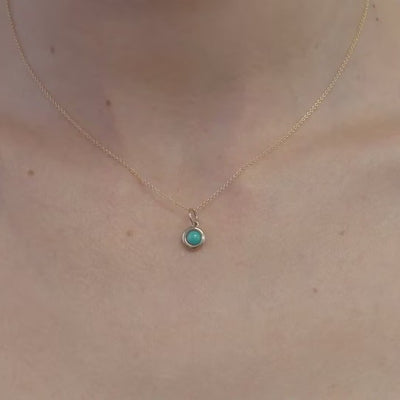 Birth Jewel Cabochon Charm - Gold Pendant - Gold Charm - Birthstone Necklace - Birthstone Pendant