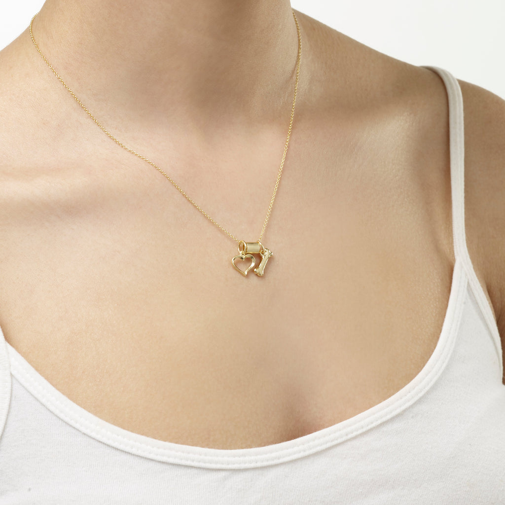 Helen Ficalora Necklace Charm Tube Spacer in 14K Yellow Gold