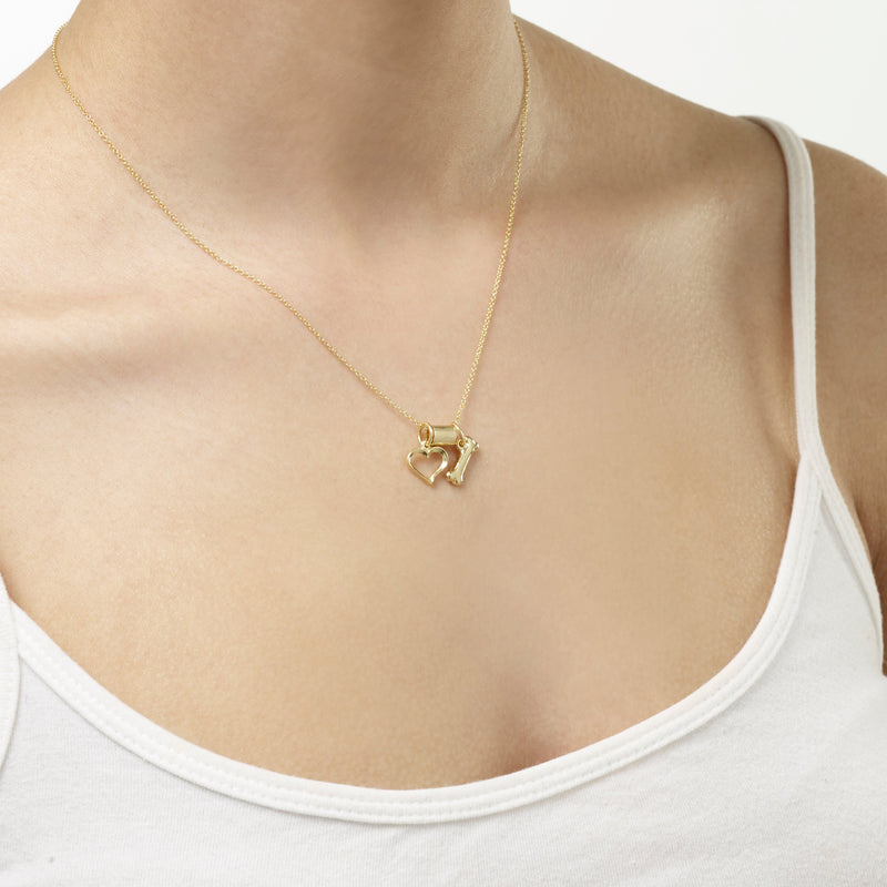 Helen Ficalora Necklace Charm Tube Spacer in 14K Yellow Gold