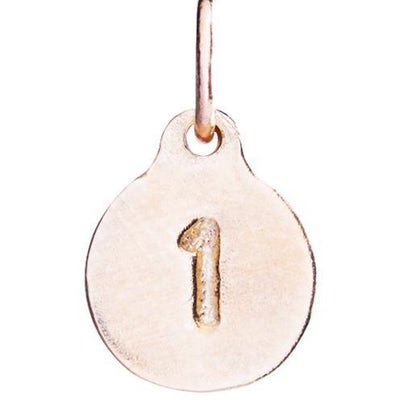 "1" Charm Gold Number Pendant - Helen Ficalora