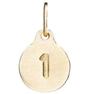 "1" Charm Gold Number Pendant - Helen Ficalora