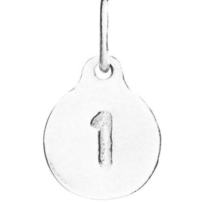 "1" Charm Silver Number Pendant - Helen Ficalora