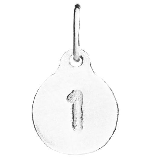 "1" Charm Silver Number Pendant - Helen Ficalora