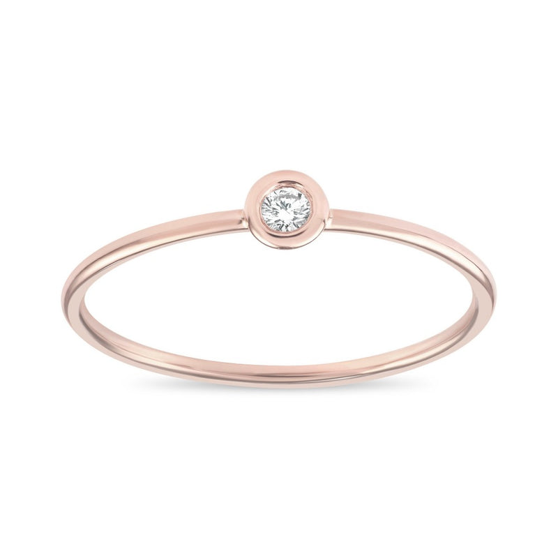 Helen Ficalora Simple Diamond Stacking Ring in 14k Rose Gold