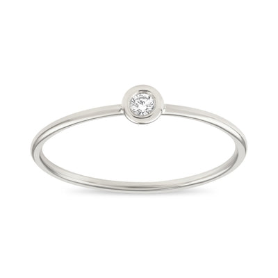Helen Ficalora Simple Diamond Stacking Ring in 14k White Gold