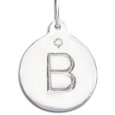 "B" Alphabet Charm 14k Rose Gold With Diamond Jewelry For Necklaces And Bracelets From Helen Ficalora Every Letter And Initial Available