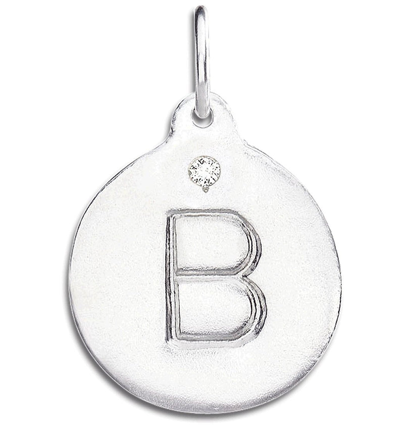"B" Alphabet Charm 14k Rose Gold With Diamond Jewelry For Necklaces And Bracelets From Helen Ficalora Every Letter And Initial Available