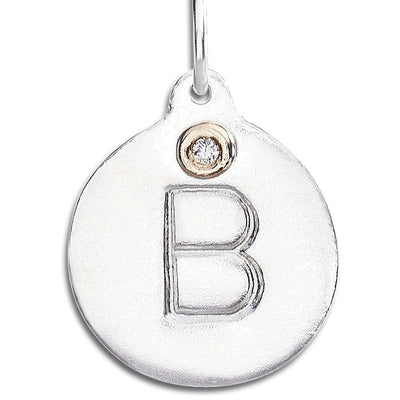 "B" Alphabet Charm 14k Rose Gold With Diamond Jewelry For Necklaces And Bracelets From Helen Ficalora Every Letter And Initial Available