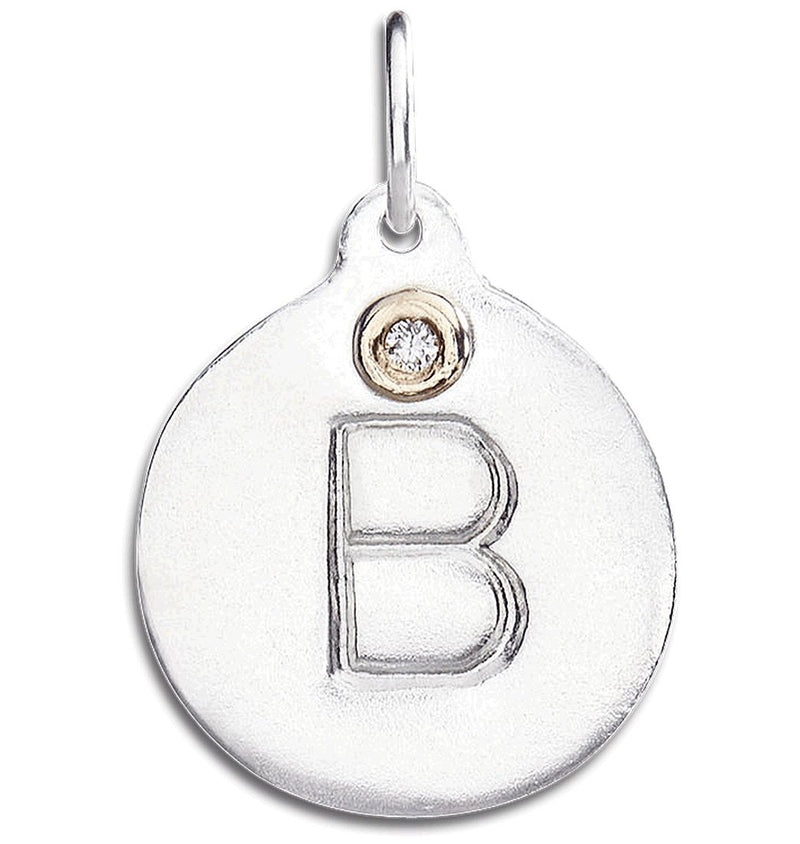 "B" Alphabet Charm 14k Rose Gold With Diamond Jewelry For Necklaces And Bracelets From Helen Ficalora Every Letter And Initial Available