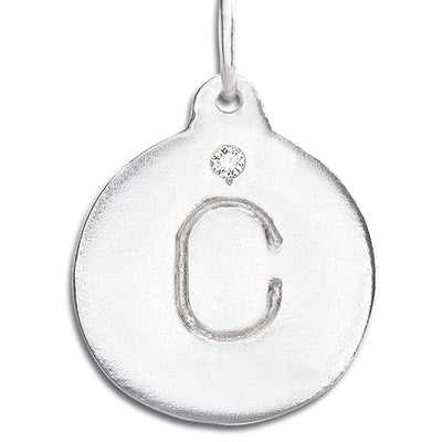 "C" Alphabet Charm With Diamond