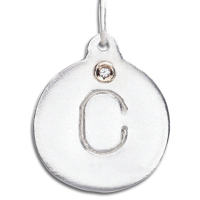 "C" Alphabet Charm 14k Yellow Gold With Diamond Jewelry For Necklaces And Bracelets From Helen Ficalora Every Letter And Initial Available