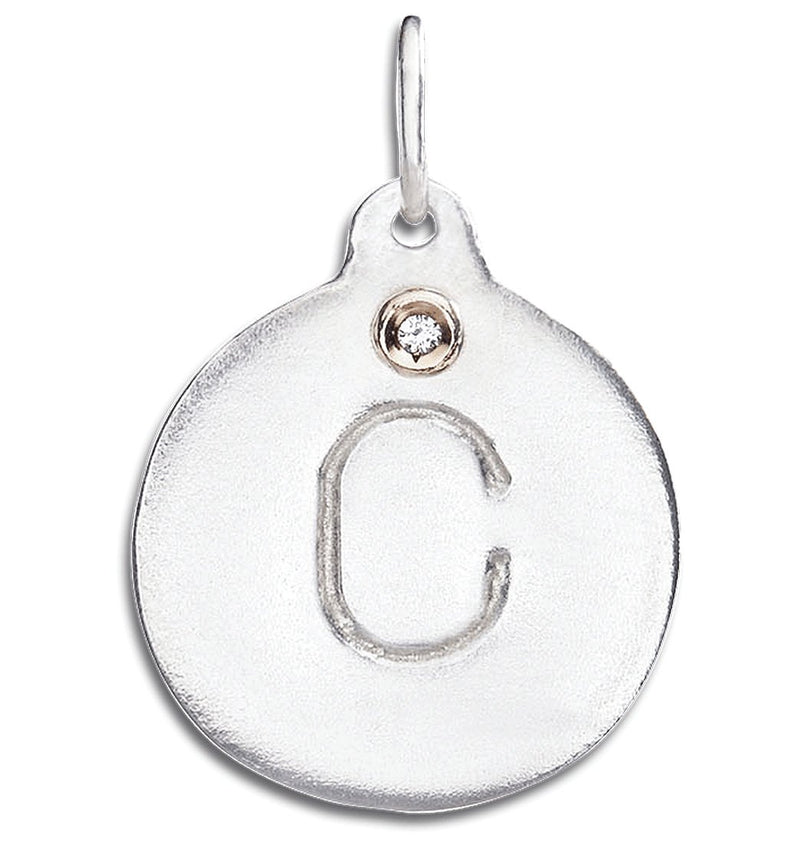 "C" Alphabet Charm 14k Yellow Gold With Diamond Jewelry For Necklaces And Bracelets From Helen Ficalora Every Letter And Initial Available