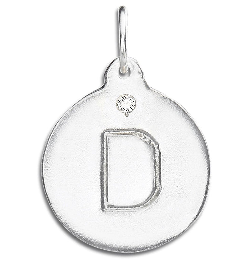 "D" Alphabet Charm With Diamond
