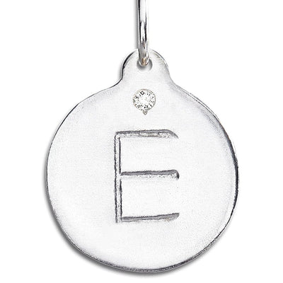 "E" Alphabet Charm With Diamond