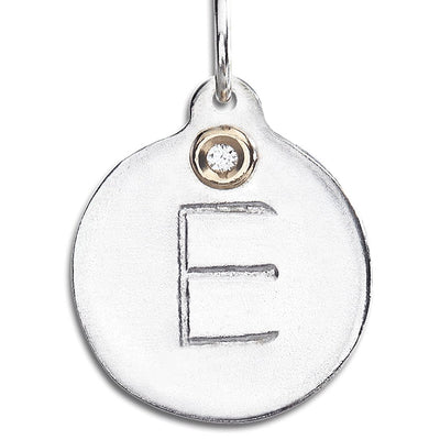 "E" Alphabet Charm Sterling Silver With Diamond Jewelry For Necklaces And Bracelets From Helen Ficalora Every Letter And Initial Available