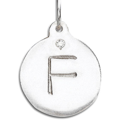 "F" Alphabet Charm With Diamond