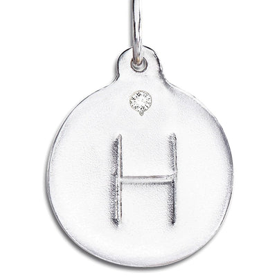 "H" Alphabet Charm With Diamond