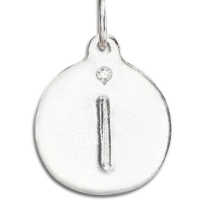 "I" Alphabet Charm With Diamond