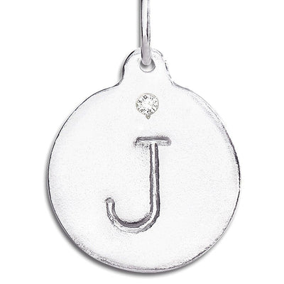 "J" Alphabet Charm With Diamond