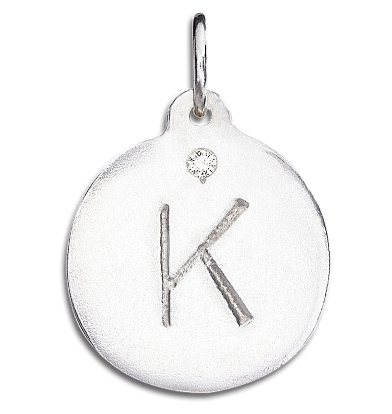 "K" Alphabet Charm With Diamond