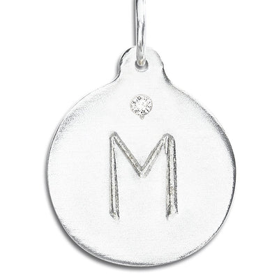 "M" Alphabet Charm With Diamond