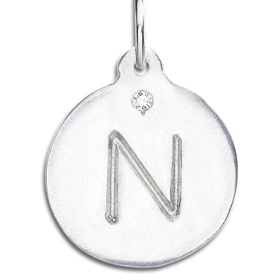 "N" Alphabet Charm With Diamond