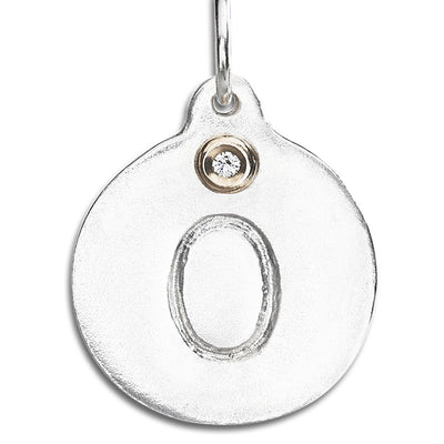 "O" Alphabet Charm With Diamond Jewelry Helen Ficalora 14k Yellow Gold For Necklaces And Bracelets
