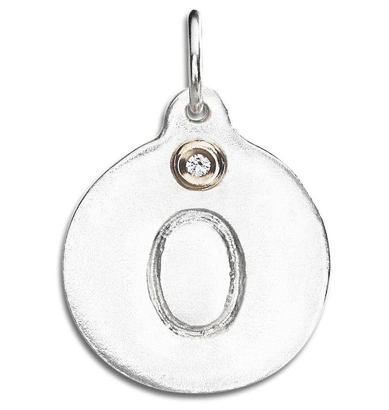 "O" Alphabet Charm With Diamond Jewelry Helen Ficalora 14k Yellow Gold For Necklaces And Bracelets