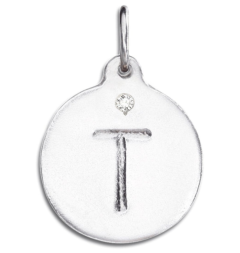 "T" Alphabet Charm With Diamond