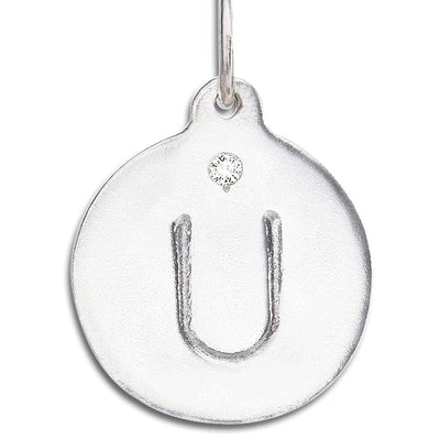 "U" Alphabet Charm With Diamond