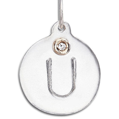 "U" Alphabet Charm With Diamond