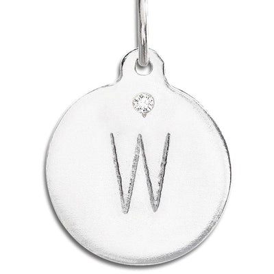 "W" Alphabet Charm With Diamond