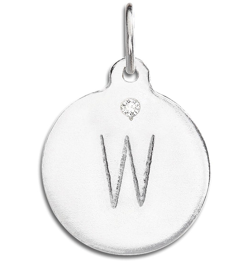 "W" Alphabet Charm With Diamond