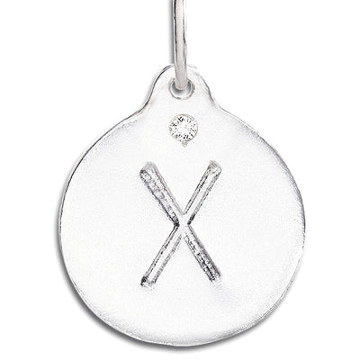 "X" Alphabet Charm With Diamond