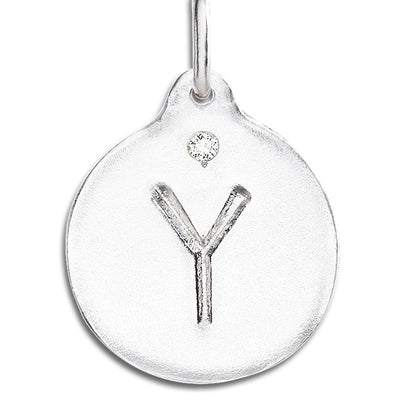 "Y" Alphabet Charm With Diamond