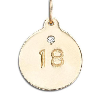 "18" Disk Charm With Diamond Jewelry Helen Ficalora