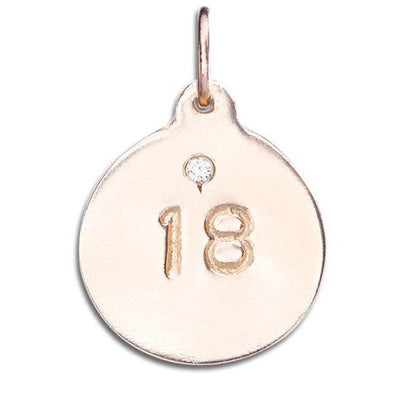 "18" Disk Charm With Diamond Jewelry Helen Ficalora