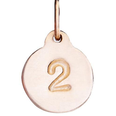 "2" Number Charm Jewelry Helen Ficalora 14k Pink Gold