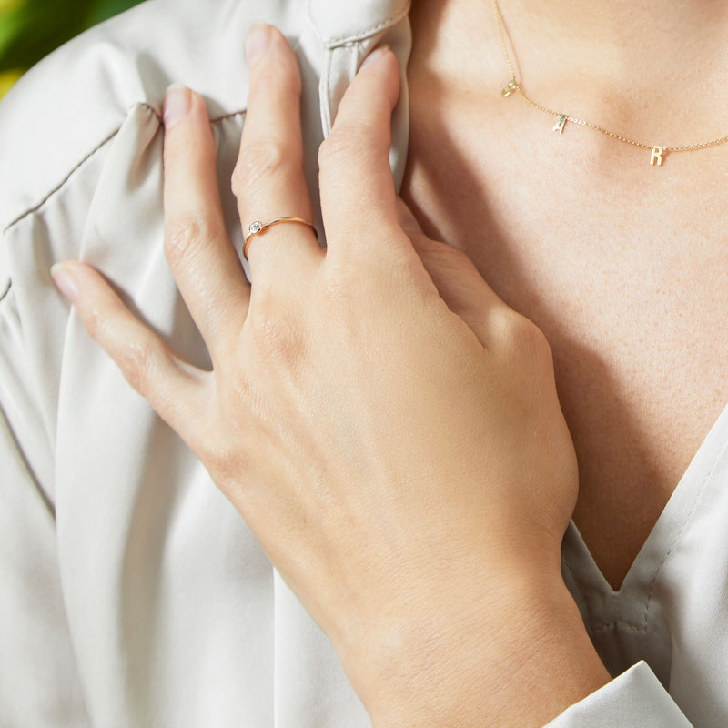 2mm Stacking Ring With Diamond Jewelry Helen Ficalora 14k Yellow Gold
