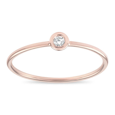 2mm Stacking Ring With Diamond Jewelry Helen Ficalora 14k Rose Gold