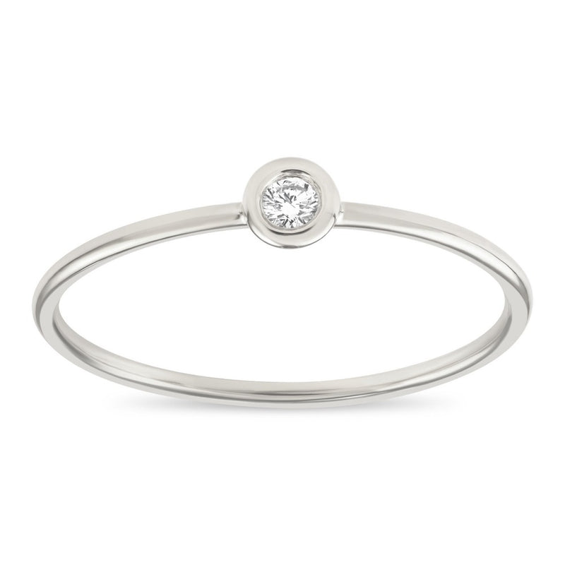 2mm Stacking Ring With Diamond Jewelry Helen Ficalora 14k White Gold